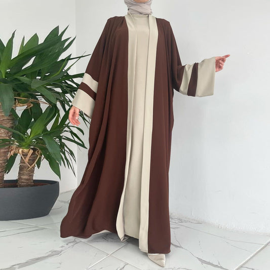 Classic Dubai-style brown abaya for formal and casual use